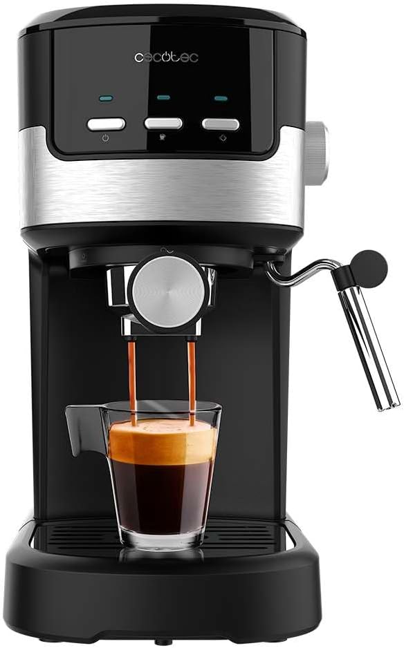 Cecotec Macchina da Caff猫 Espresso Power Espresso 20 Retro Green. 1100 W, 20 Bar, Sistema Thermoblock, Vaporizzatore Orientabile, Manometro, Braccio Portafiltri con Doppia Uscita e 2 Filtri, 1,25 L
