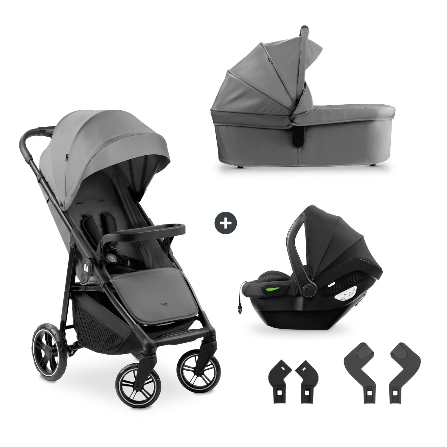 hauck 3in1 Kinderwagen Set Shop N Care Trio Set inkl. Buggy, Babyschale ab Geburt bis 22 kg, Babywanne, Klein Zusammenklappbar, Liegefunktion