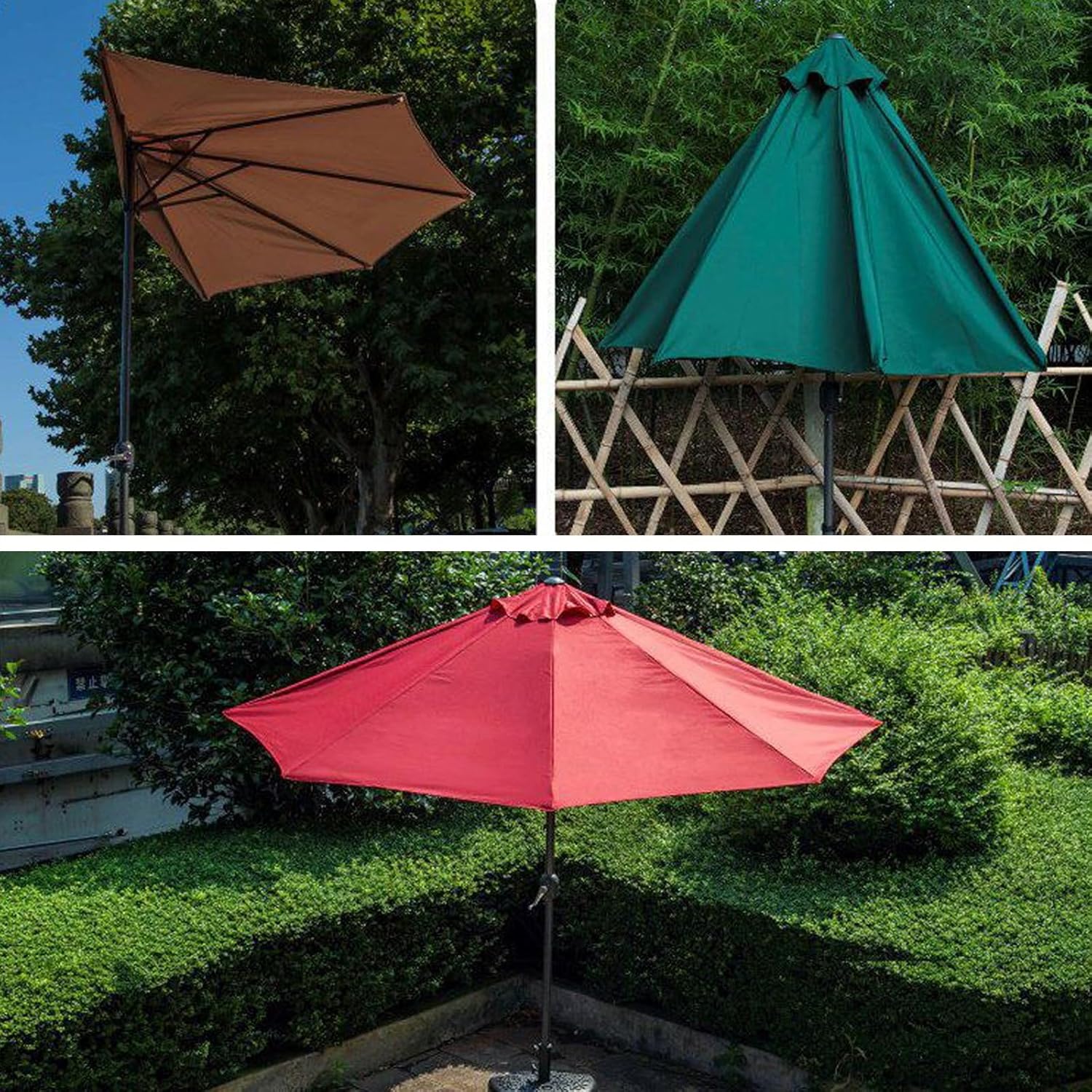 Halbrunde Außenmarkise, Markttisch-Terrassenschirm Im Freien, Regenschirm Mit Sockel, for Pool, Veranda, Garten, Deck, Hinterhof(White)