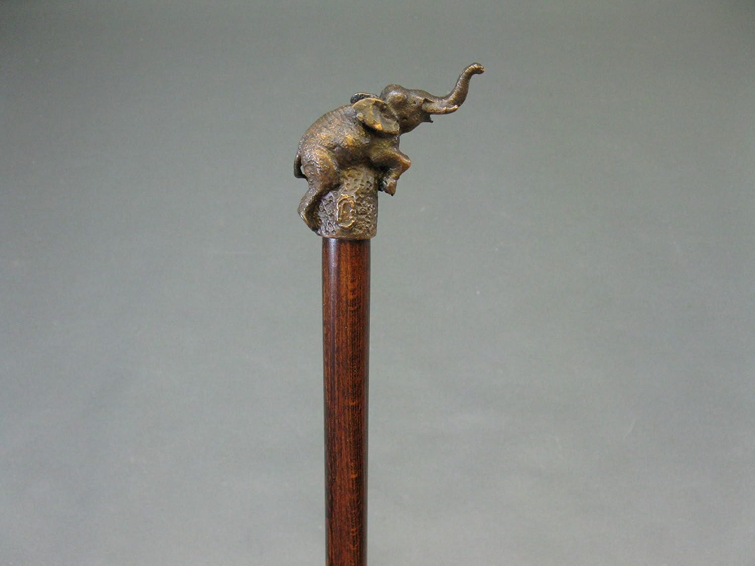 Holz Gehstock mit Bronze Griff Elefant Spazierstock 93 cm Wanderstock Walking Stick