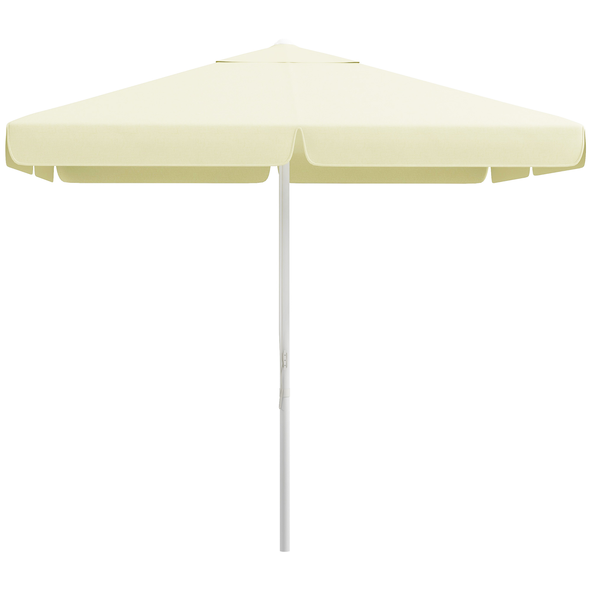 Outsunny Gartenschirm, Sonnenschirm, Seilzug, höhenverstellbar, Aluminiumgestell, 2,5 x 2,5 x 2,5m, Beige/Weiß
