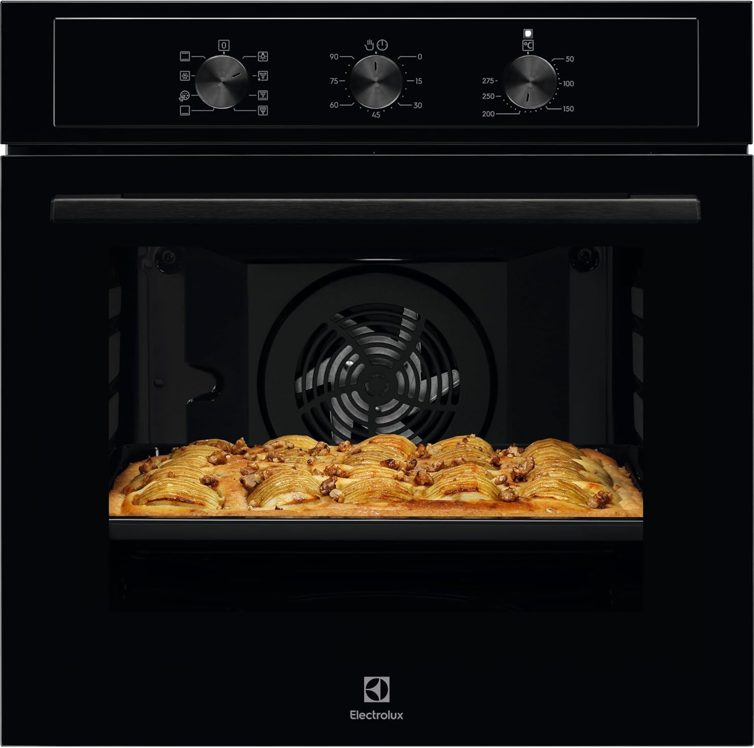 Electrolux Serie 300 Forno Multifunzione, Capacità 68 L, EOH2H044K, Classe A+, Pulizia AquaClean, Cottura Uniforme, Funzione Pizza, 589x594x568 mm, Nero