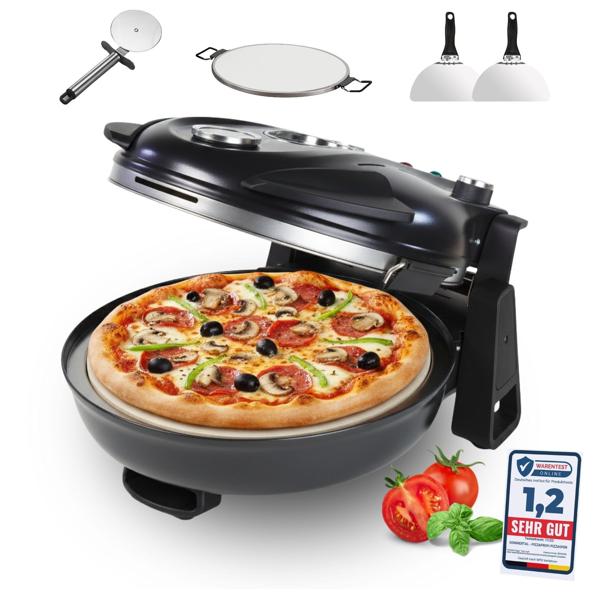Pizzaofen Sommertal PizzaProfi Pizzaofen, 32cm Pizzastein
