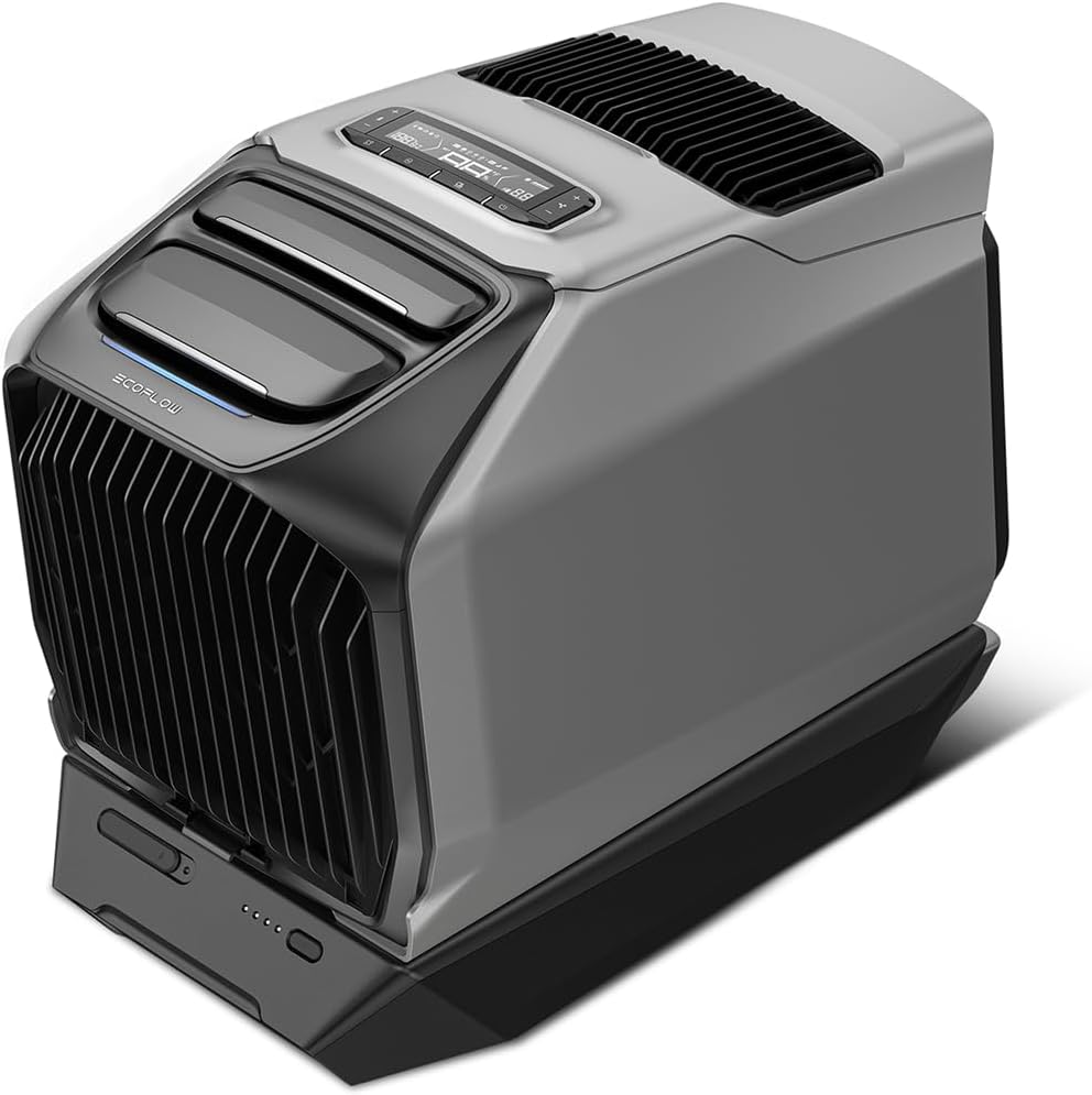 EcoFlow WAVE 3 Climatizador portátil con batería extra de 1024 Wh, refrigeración 1800 W, calefacción 2000 W, autonomía de 8 h, control por app, para camping, autocaravanas, todoterrenos
