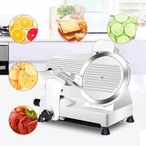 VACSAX Affettatrice Elettrica per Gastronomia, Affettatrice per Carne, Lama in Acciaio da 10