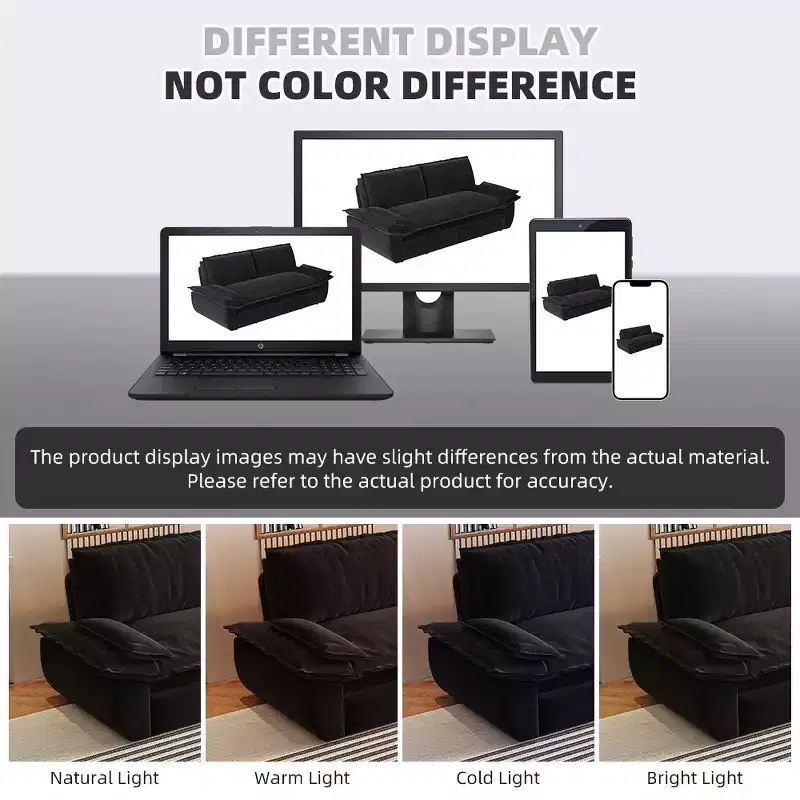 3-in-1 Convertible Queen Sleeper Sofa with Velvet Upholstery