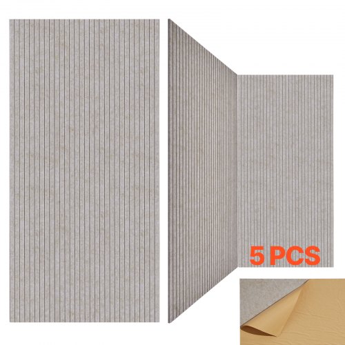 VEVOR 5x Akustikpaneele Akustik Wandpaneele 1200x600x10m selbstklebend Kamel