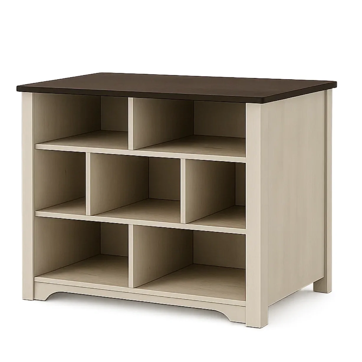 Kkken, rektangulr, med bne hylder, tr, beige og brun, fritstende, 110x60x90 cm, til almindeligt kkken - YpGDgkFSLFdF