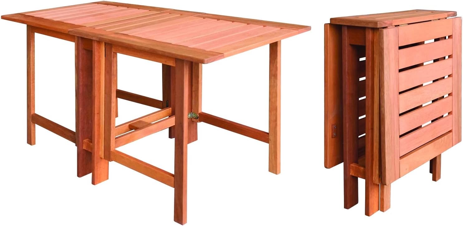 GDLC Hanoi MKT Folding Console Table in Solid Wood, 130 x 60 x H72 cm, Multi-Position