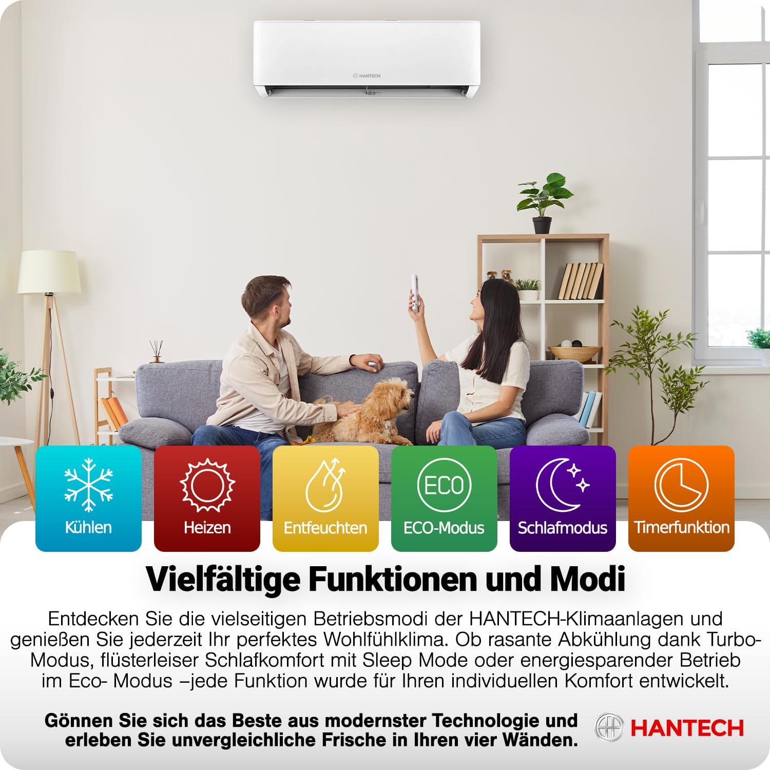 HANTECH Multisplit Klimaanlage 27000 BTU H-PRO mit 3x9000 BTU Inneneinheit WIFI