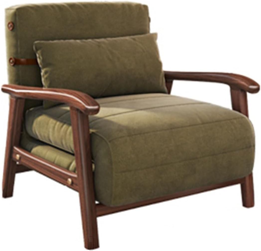 Divano letto pieghevole Poltrona trasformabile for divano letto, poltrona pieghevole versatile, chaise longue regolabile for il tempo libero, reclinabile for pigro for casa, ufficio(Green)