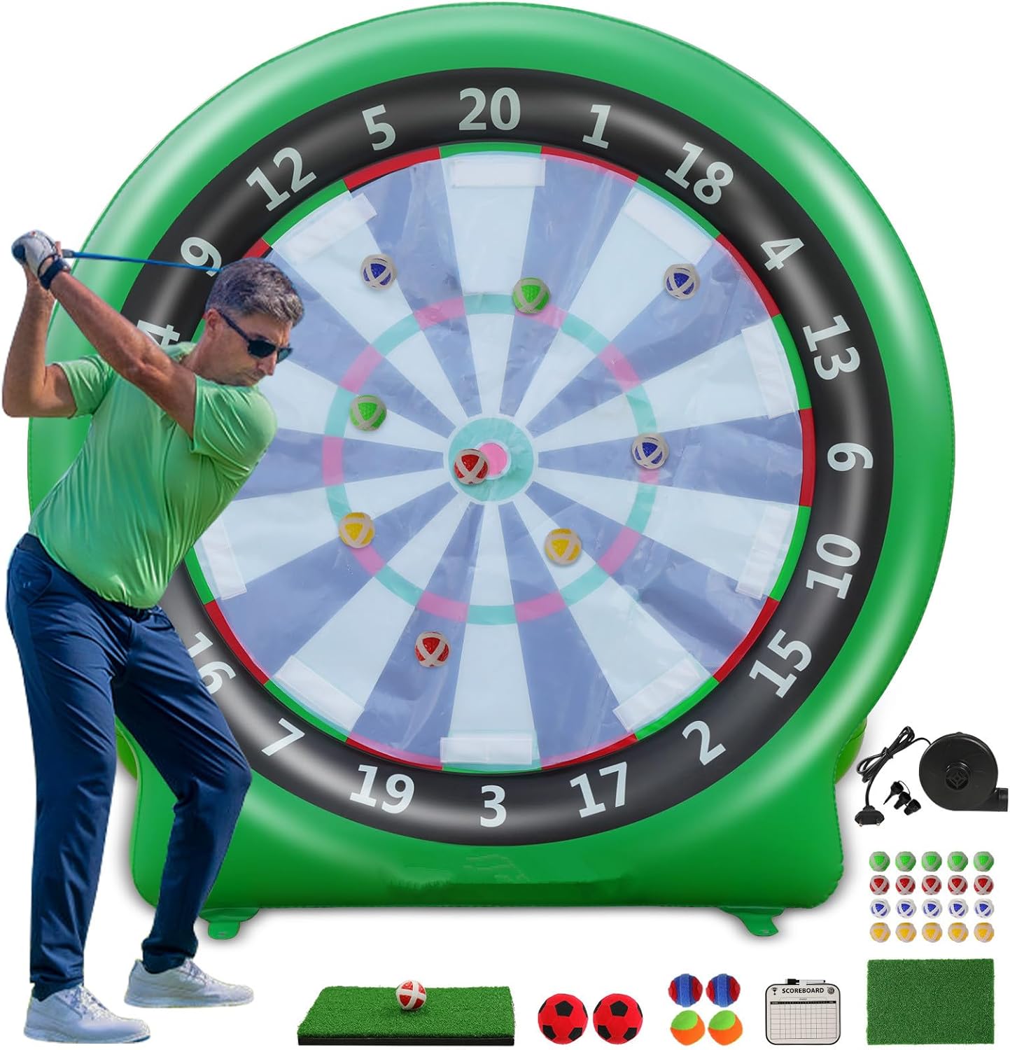 Palline gonfiabili del bordo delle freccette di calcio,Dartboard gigante gonfiabile,Freccette da golf Kick Darts,Lanciare Darts Gioco con Pompa,Giant Dart Board Target Yard Giochi