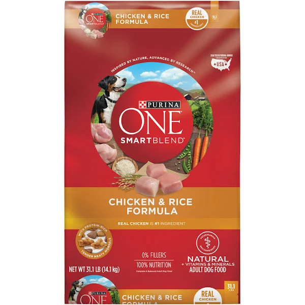 Purina ONE SmartBlend Chicken & Rice Formula Adult Dry Dog Food   31.1 lb. Bag