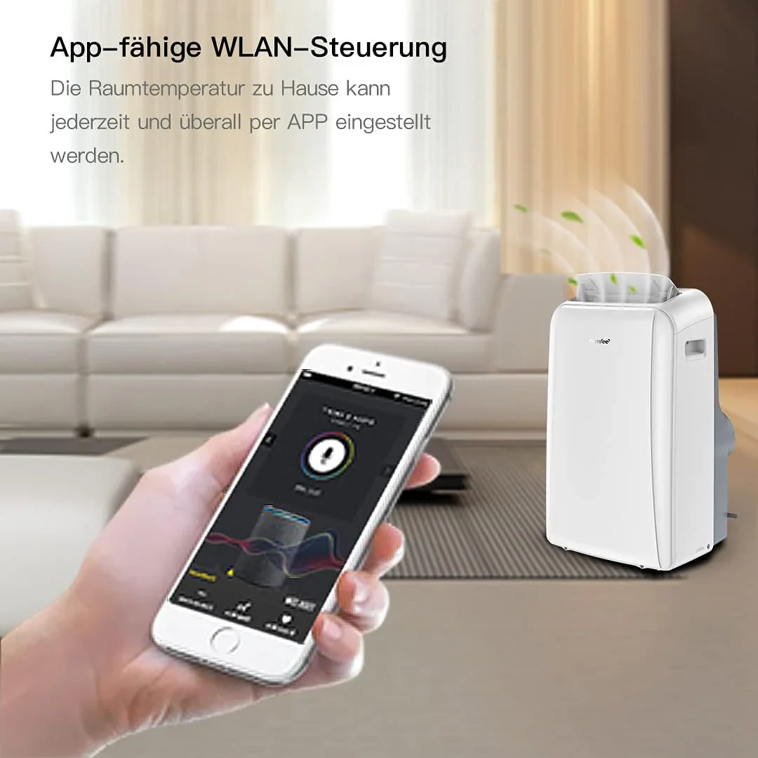 Comfee Mobiles Klimagert Easy Cool 2.0, 7000 BTU 2,0kW, K��hlen&Ventilieren&Entfeuchten, Raumgre bis 68m(25�O), APP-Steuerung/Alexa/Google Home/IFTTT, Mobile Klimaanlage mit Abluftschlauch