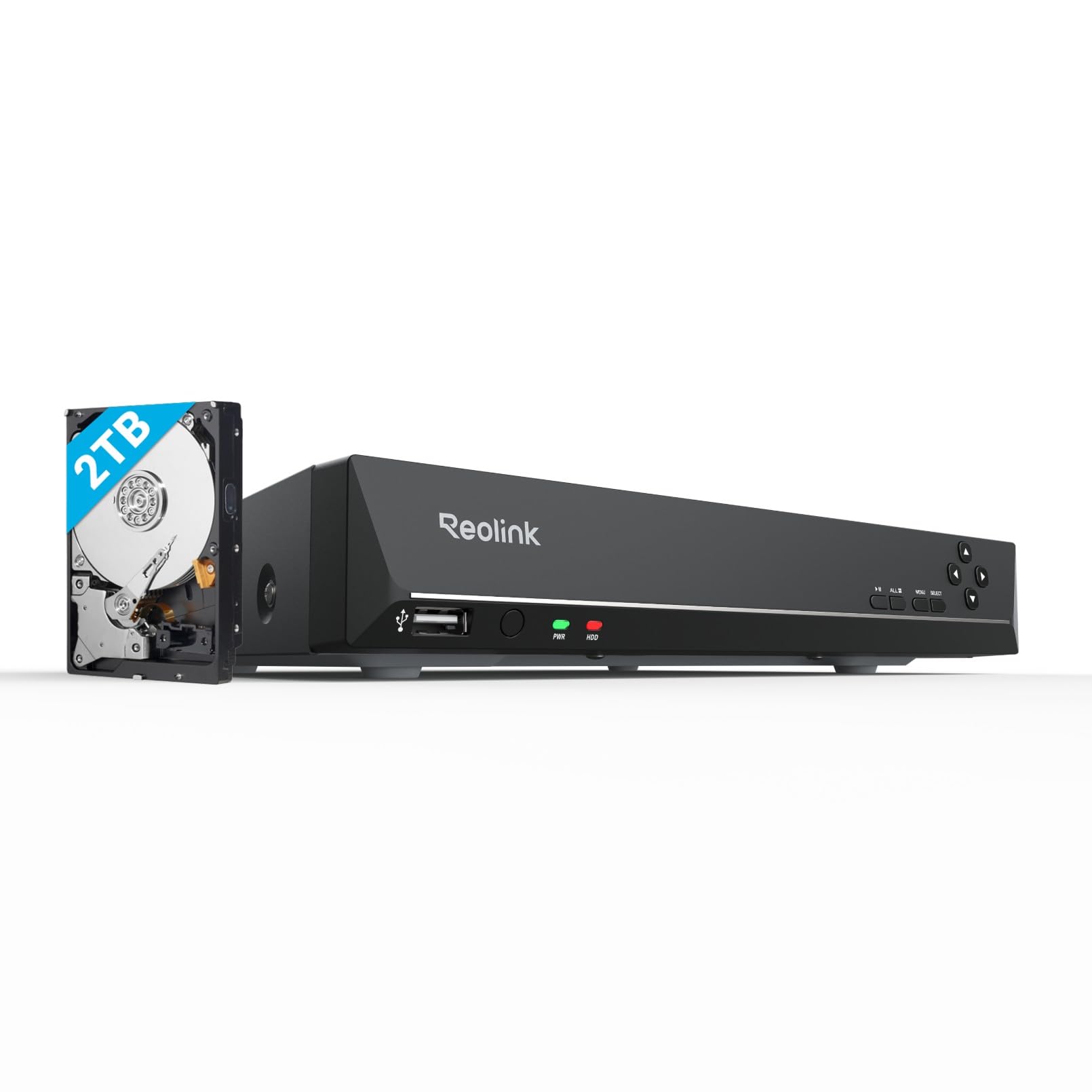 Reolink 8 Kanal PoE NVR Überwachungssystem Rekorder mit 2TB Festplatte für IP Kameras Modell RLN8 410