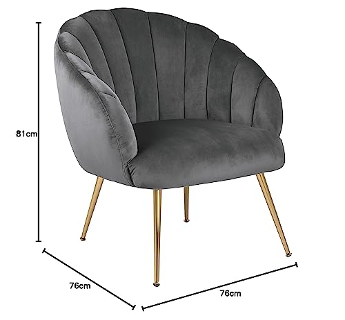 AC Design Furniture Denise Sedia Da Riposo, A: 81 x L: 71 x P: 71 cm, Grigio Scuro, Tessuto/Cromata, 1 pz : Amazon.it: Casa e cucina