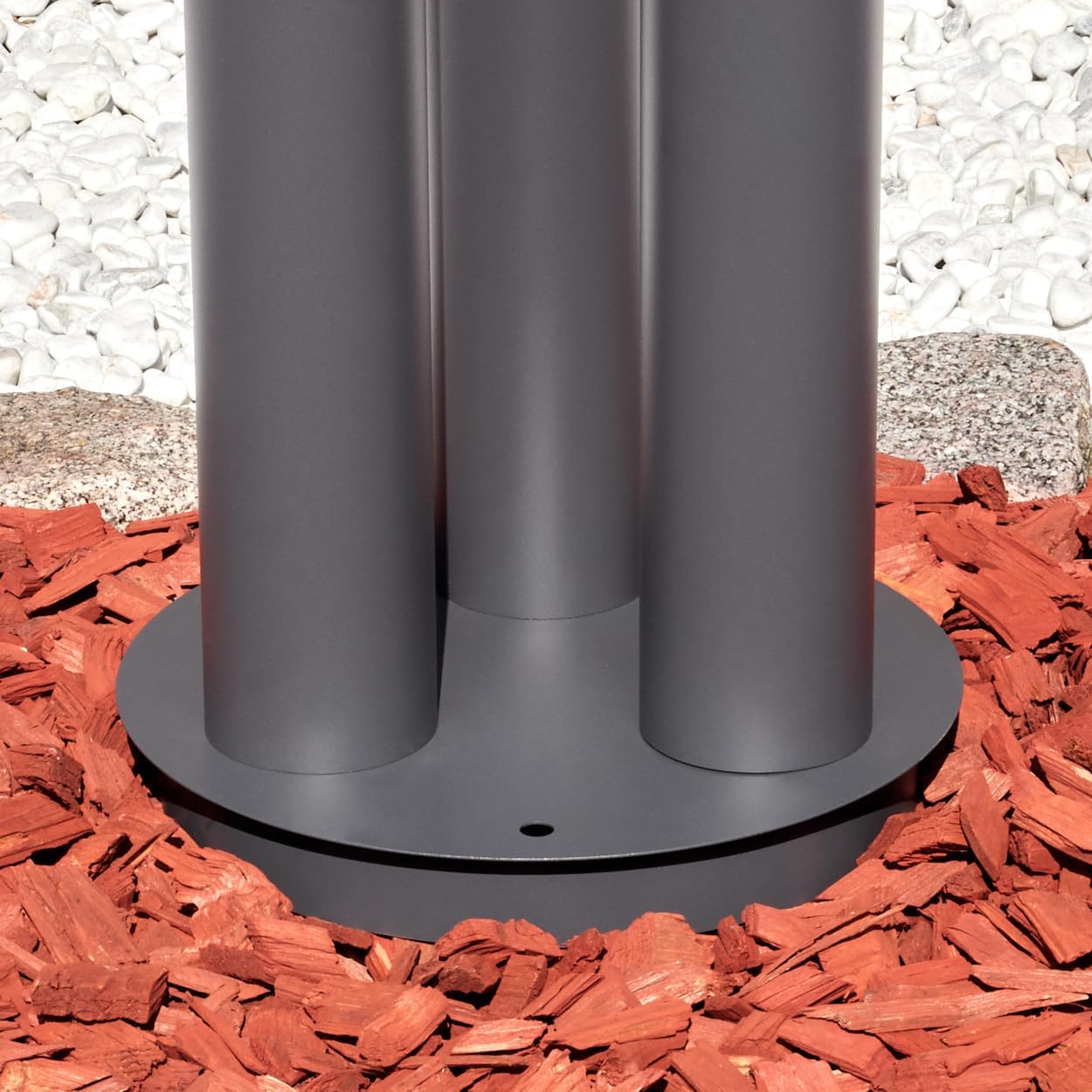 HOFSTEIN Wegeleuchte Sessa, Außenwegeleuchte aus Metall/Kunststoff in Anthrazit/Weiß, moderne Außenleuchte für Garten, Außenbereich, Hof, Terrase, Höhe 170 cm, 3 x E27, IP44