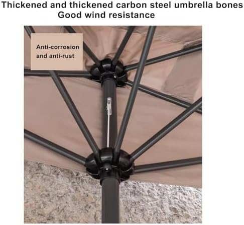 Generisch Sonnenschirm, verstellbar, rechteckig, zur Wandmontage, UV-Schutz, für Balkon und Terrasse, Outdoor-Regenschirm, Beige
