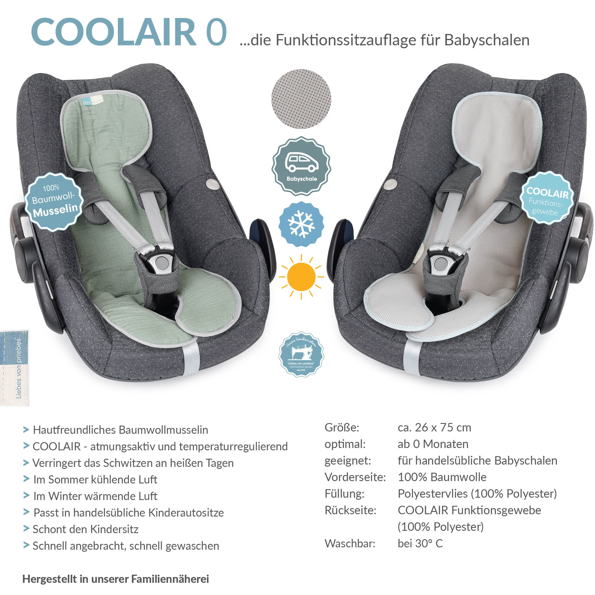 COOLAIR 0 die Sitzuaflage f��r Babyschale