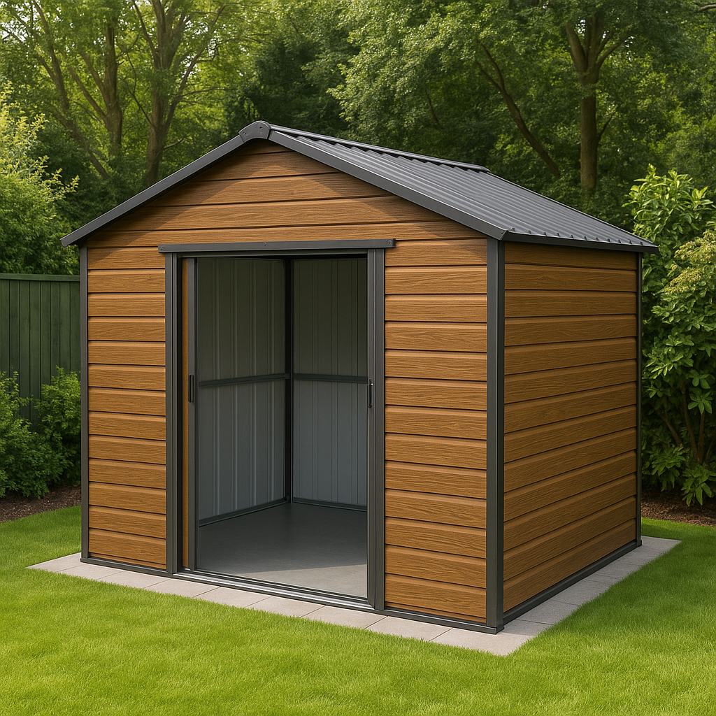 Metalhaveskur, der mler 400 x 300 x 270 cm til udendrs opbevaring