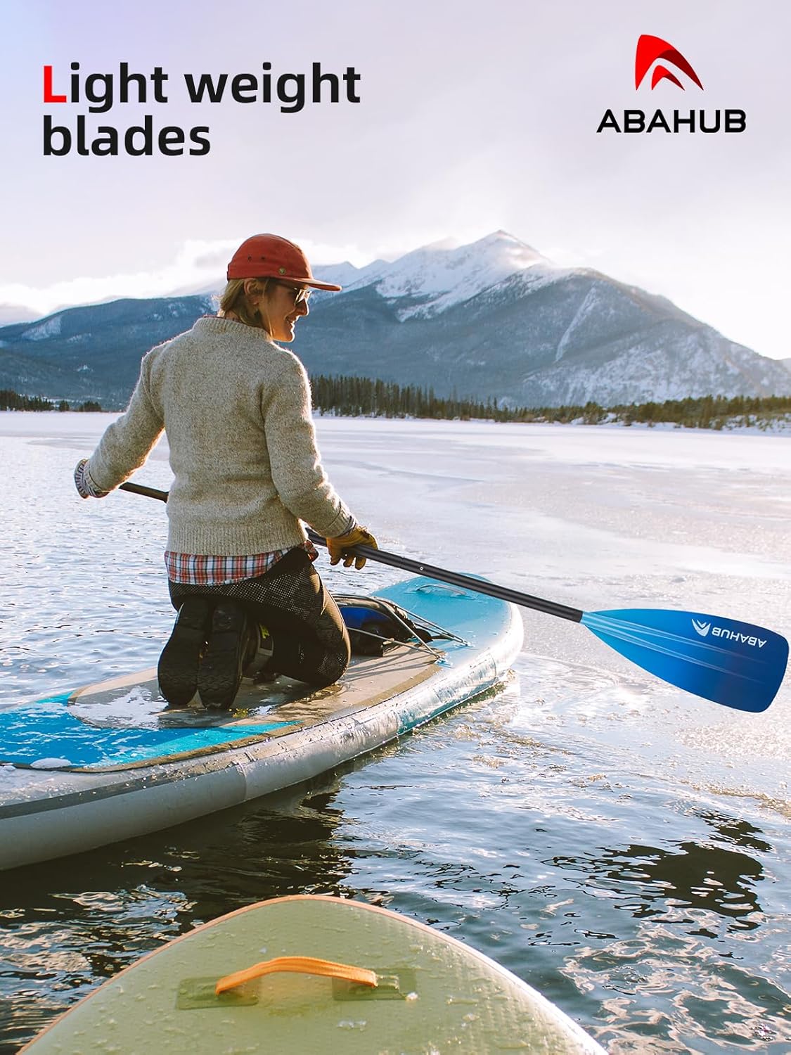 Abahub Pagaia SUP Alluminio Remi SUP Paddle Stand Up Paddle Telescopico 173-213 cm per Tavola da Surf Canoa SUP, Lama in Nylon di Plastica in Nero/Blu/Verde/Rosso/Arancione/Giallo