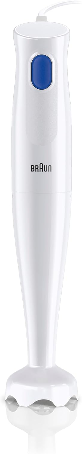 Braun MultiQuick 1 MQ10.201MWH MINIPIMER with 5 Years Service, Light Immersion Blender, EasyTwist Technology, 2 Accessories, Steel Rod, 450W, White