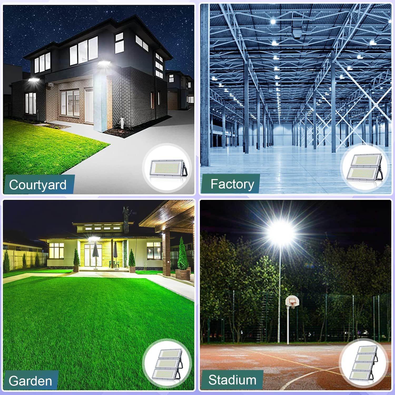 YIQIBRO LED Strahler Außen 400W 2 Stück, 40000LM Superhell Fluter Außen, Aussenstrahler Wasserdicht IP67, 6500K Kaltweiß Außenstrahler LED Scheinwerfer 85-265V für Garten, Garage, Fabrik, Sportplatz