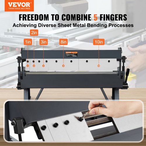 VEVOR 24 Zoll Blechbieger 0-135° Bremsbiegen 14 Gauge Abnehmbare Finger