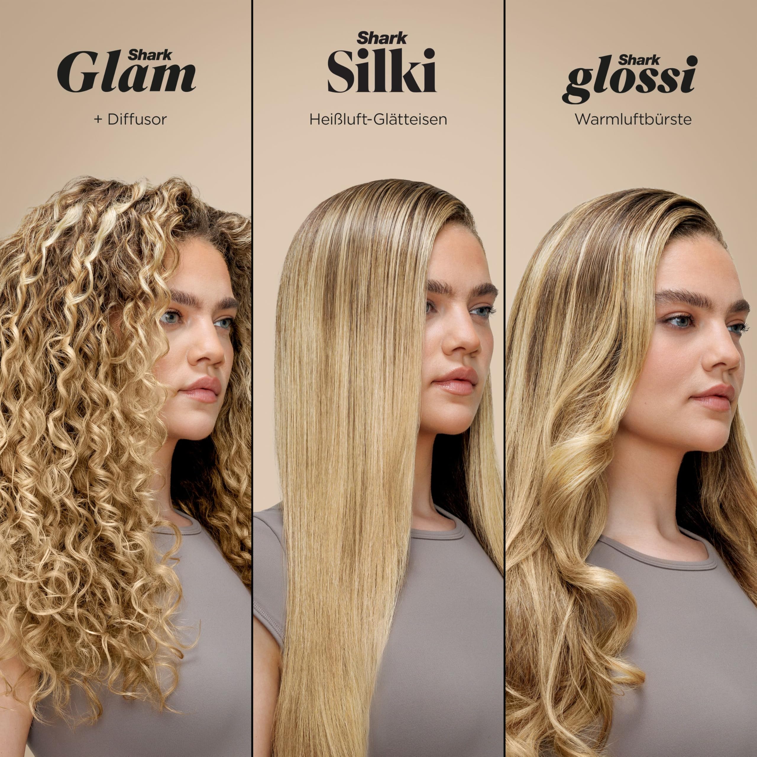 Multistyler und Haartrockner für glatte Haare, Wellen und Locken mit 5 Aufsätzen, 1500 Watt, Keramik, Gold