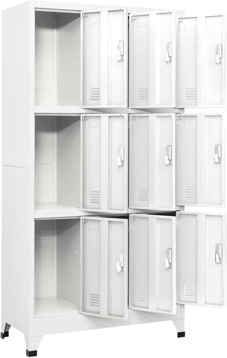 Festnight Cabinet with 9 Steel Cabinets | Locker Cabinets | Metal Cabinet | Office Filing Cabinet 90 x 45 x 180 cm Grey