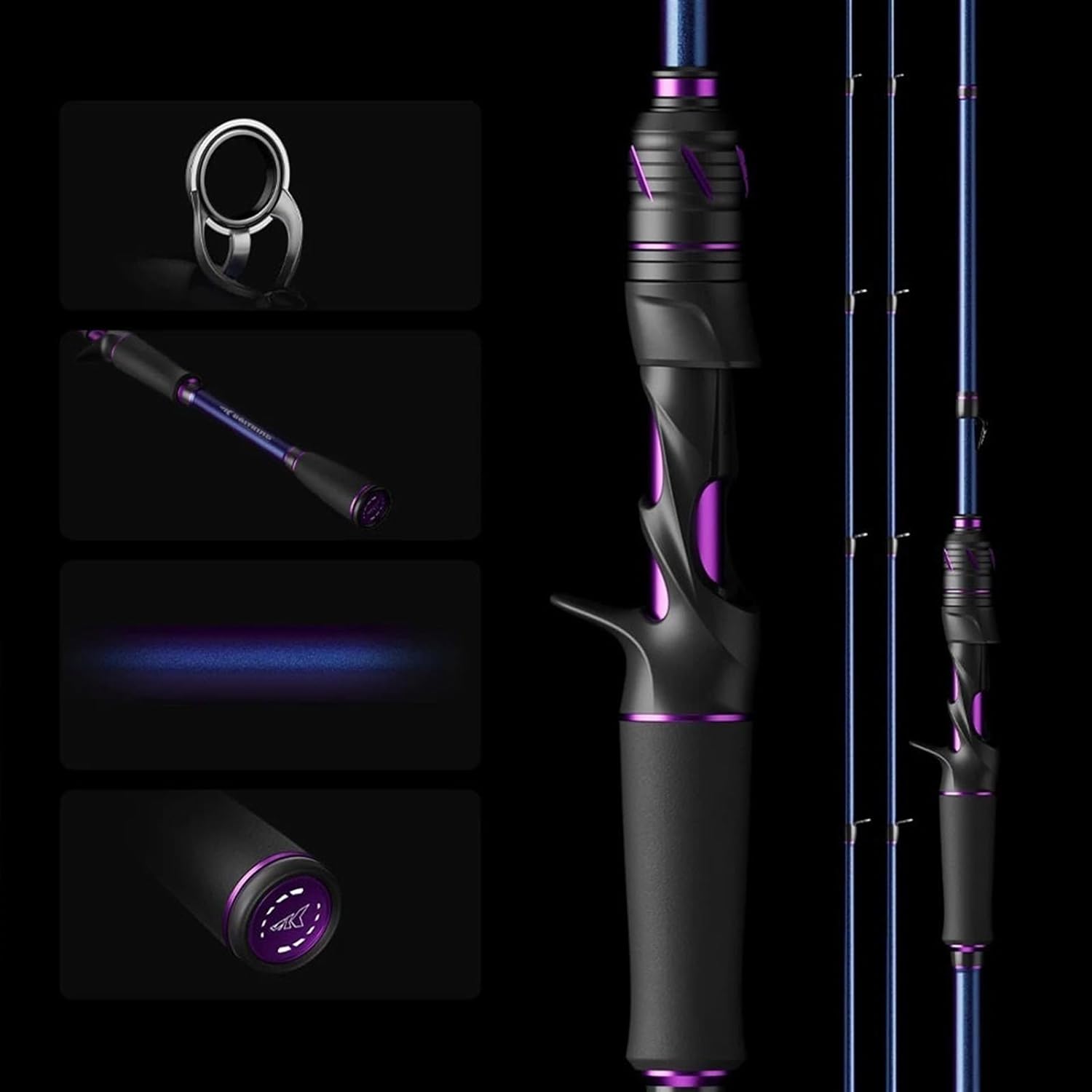angelrute Carbon-Casting Angelrute 2,4 m Baitcastingrute for Bass Hecht Angeln Teleskop Karpfen Angelrute angelausrüstung