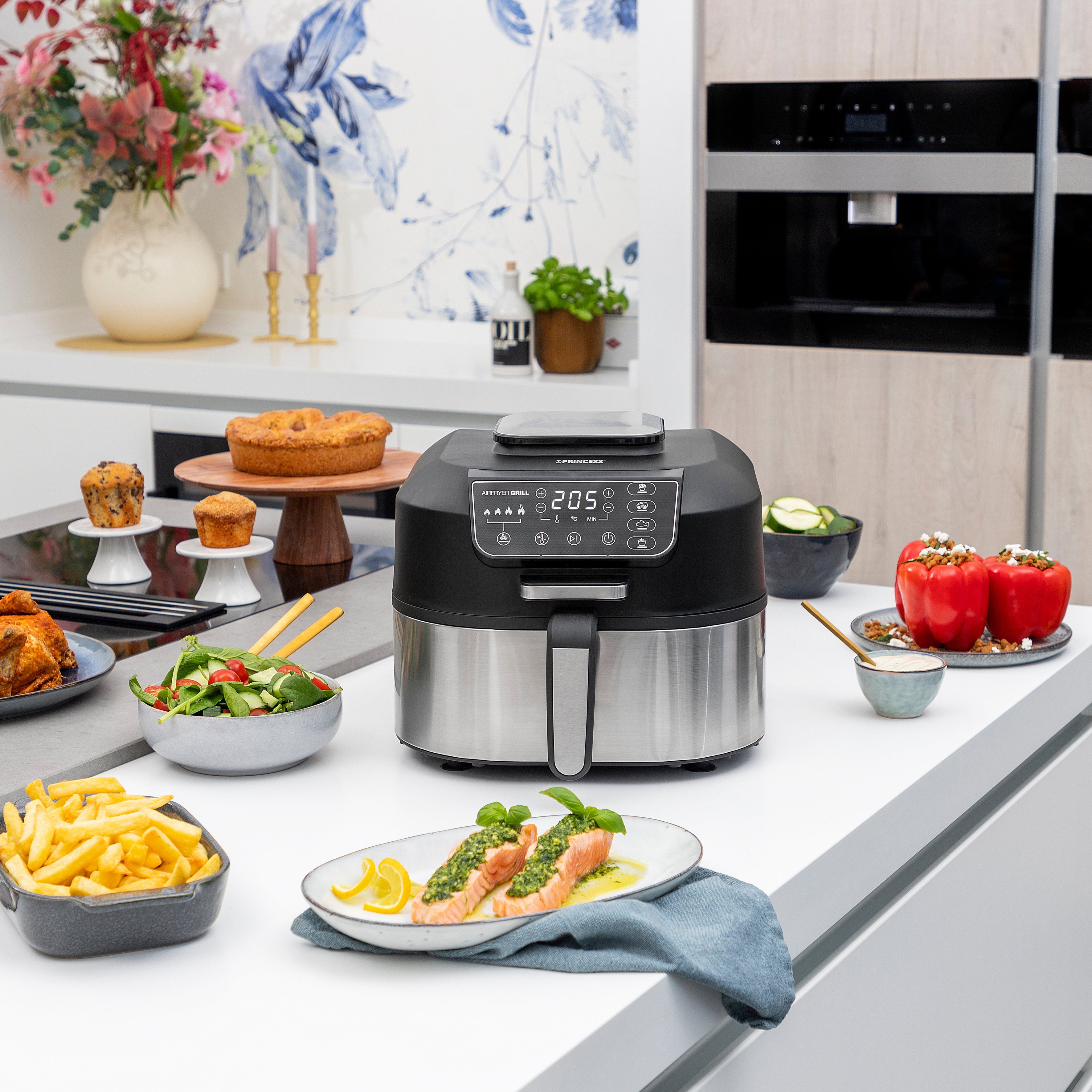 Heißluftfritteuse 182092 Airfryer Grill – 2-in-1 Heißluftfritteuse und Grill