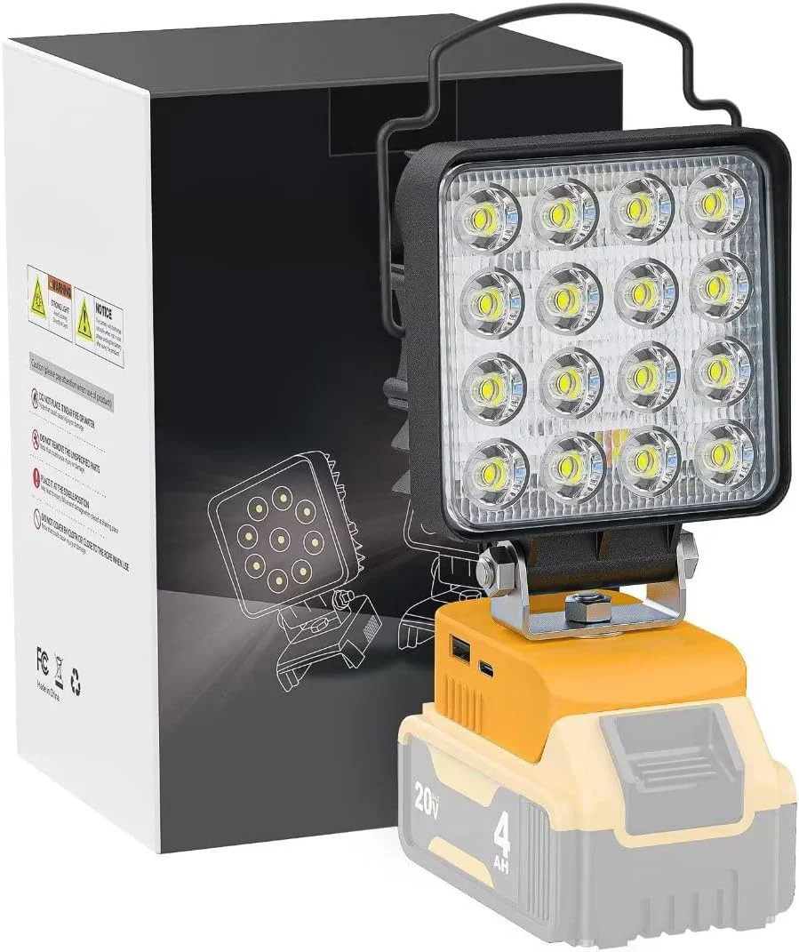 Cordless 20V Max LED Work Light for Dewalt 20v Battery 48W Flashlight