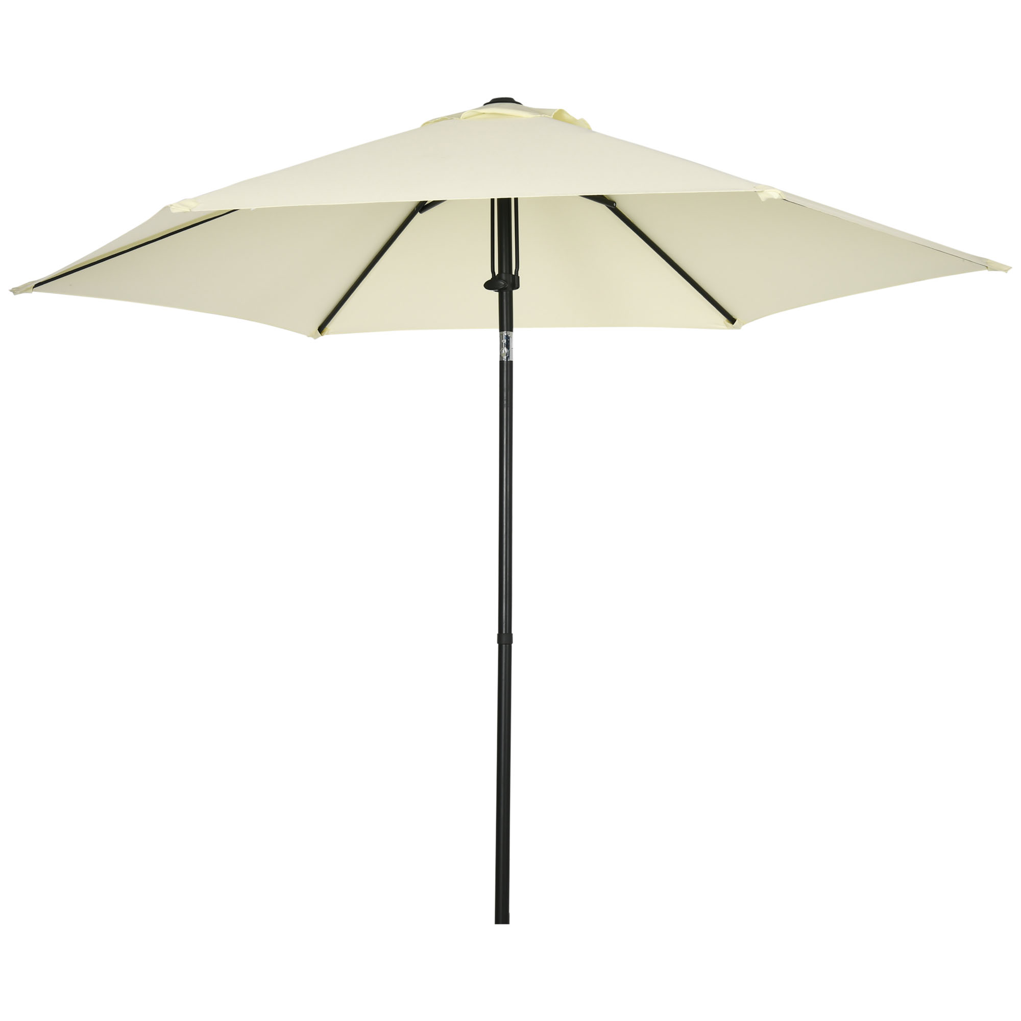 Outsunny Gartenschirm 2,7x2,5 m, aus Polyester und Metall mit Neigbarem Baldachin, Beige Schwarz