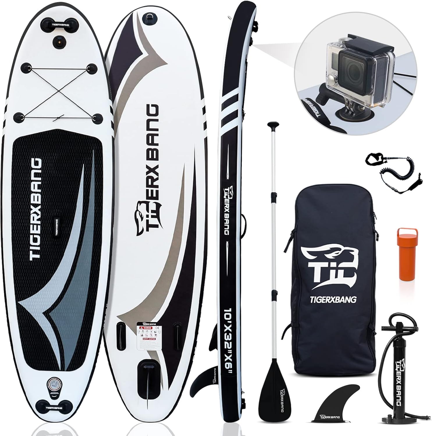 Tigerxbang Tavola SUP Board Stand Up Paddling Board, Tavola da Surf Board Gonfiabile| 320x80x15cm | 305x82x15cm| - ISUP Accessori Completi