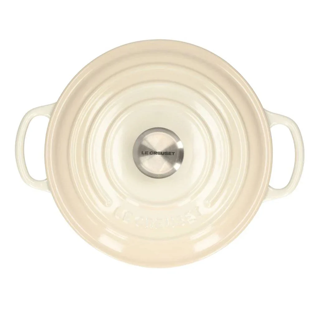 2025 Le Creuset - Sartén para asar / brasear Signature redonda Meringue 20 cm 2,4 l