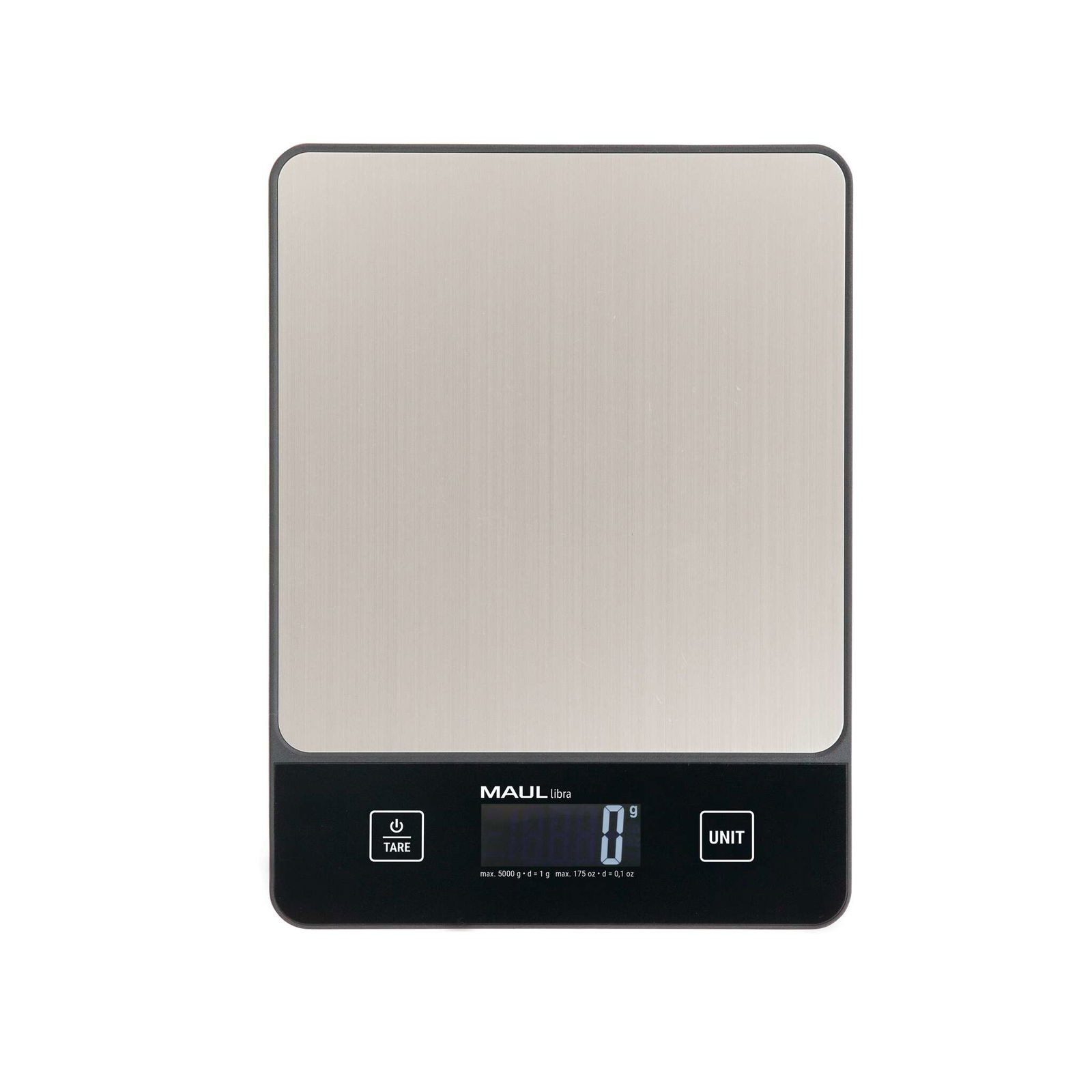 Küchenwaage Briefwaage MAULlibra mitBatterie, 5000 g / schwarz