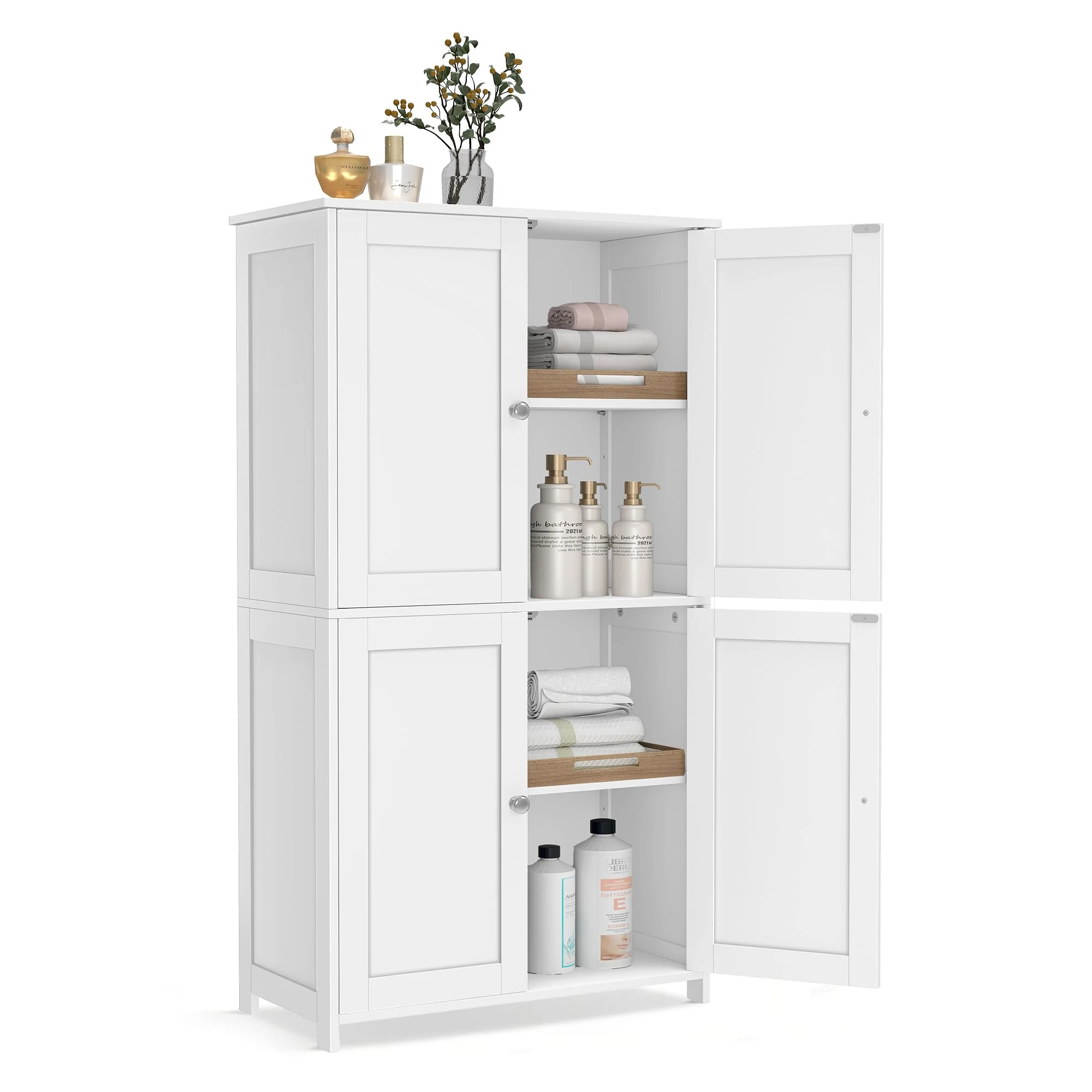 VASAGLE Badezimmerschrank mit Türen und Schubladen