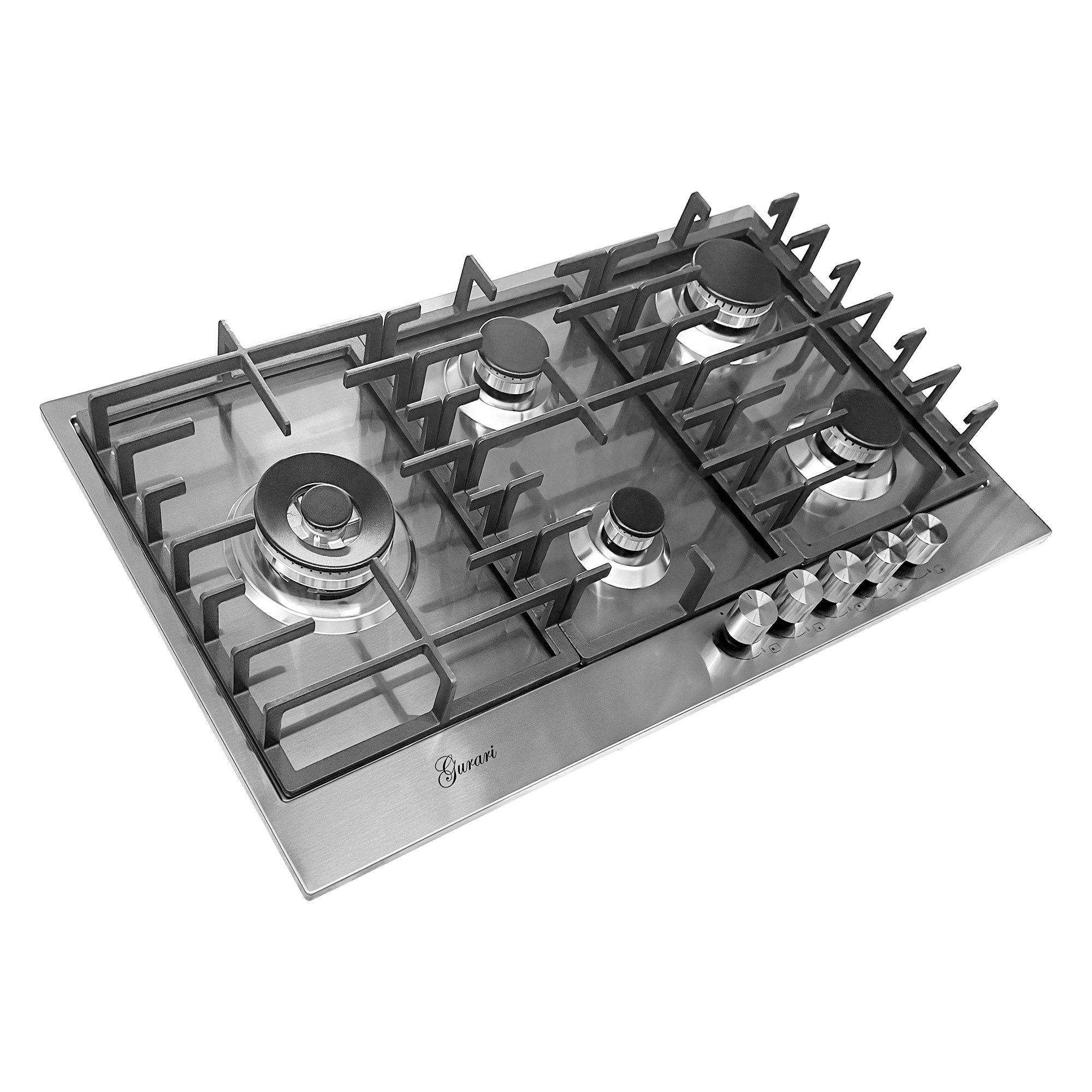 Gas-Kochfeld GCH FG 905 VPGL 90 cm, Edelstahl, 4,0 KW WOK, 5 Gasbrenner,Erdgas, FL.Gas