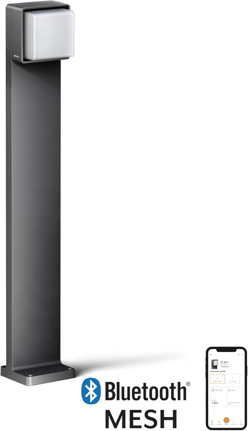 Steinel LED Wegeleuchte GL 85-900 C Connect, 90 cm Höhe, warmweiß, smarte Gartenleuchte dimmbar, vernetzbar per App, Anthrazit