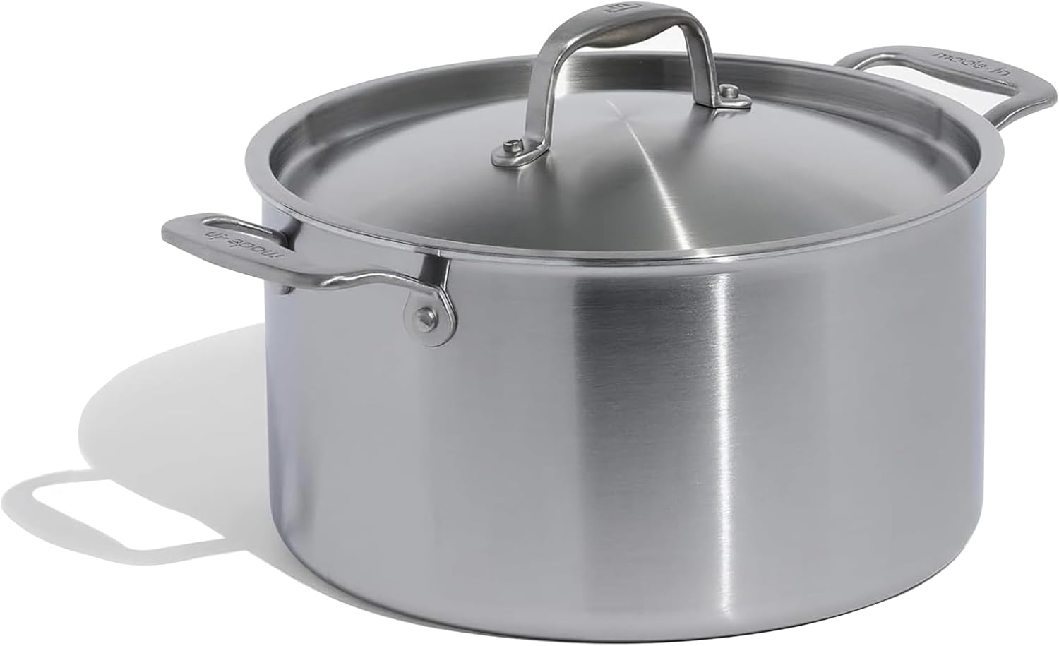 Made In Cookware | 8 Quart Stainless Steel Stock Pot With Lid | 5 Ply Stainless Clad | Professional Cookware | Crafted in Italy | Induction Compatible