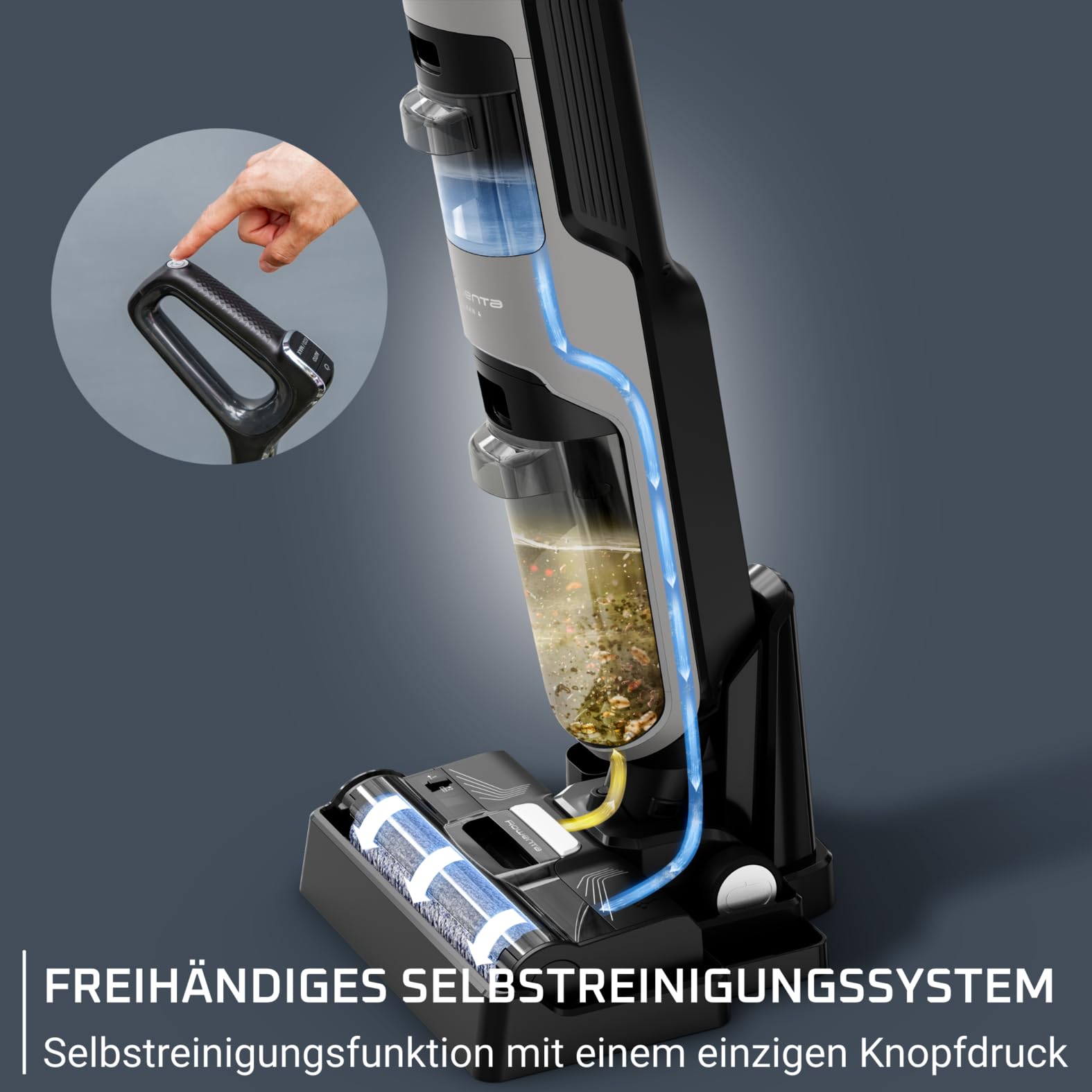 Kabelloser Nass- und Trockenstaubsauger X-Clean 4 mit 50 min Laufzeit und 2-in-1 Reinigung