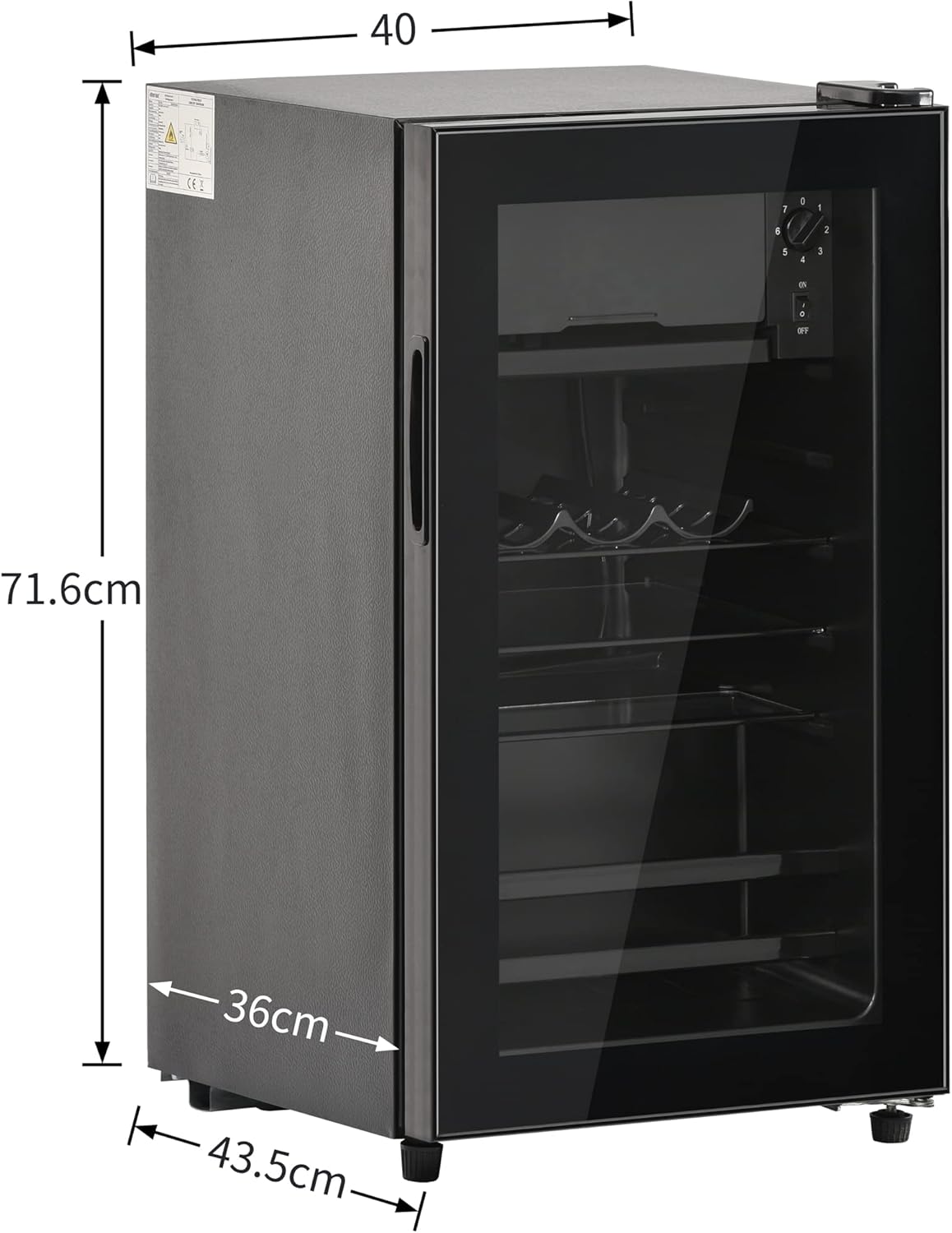 Merax 76L Kühlschrank: Kühlschrank mit 70 l Kühl- und 6 l Gefrierkapazität,LED-Licht,51 Dosen Kapazität, leise Kühlung,anpassbare Einlegeböden [Energieklasse F]