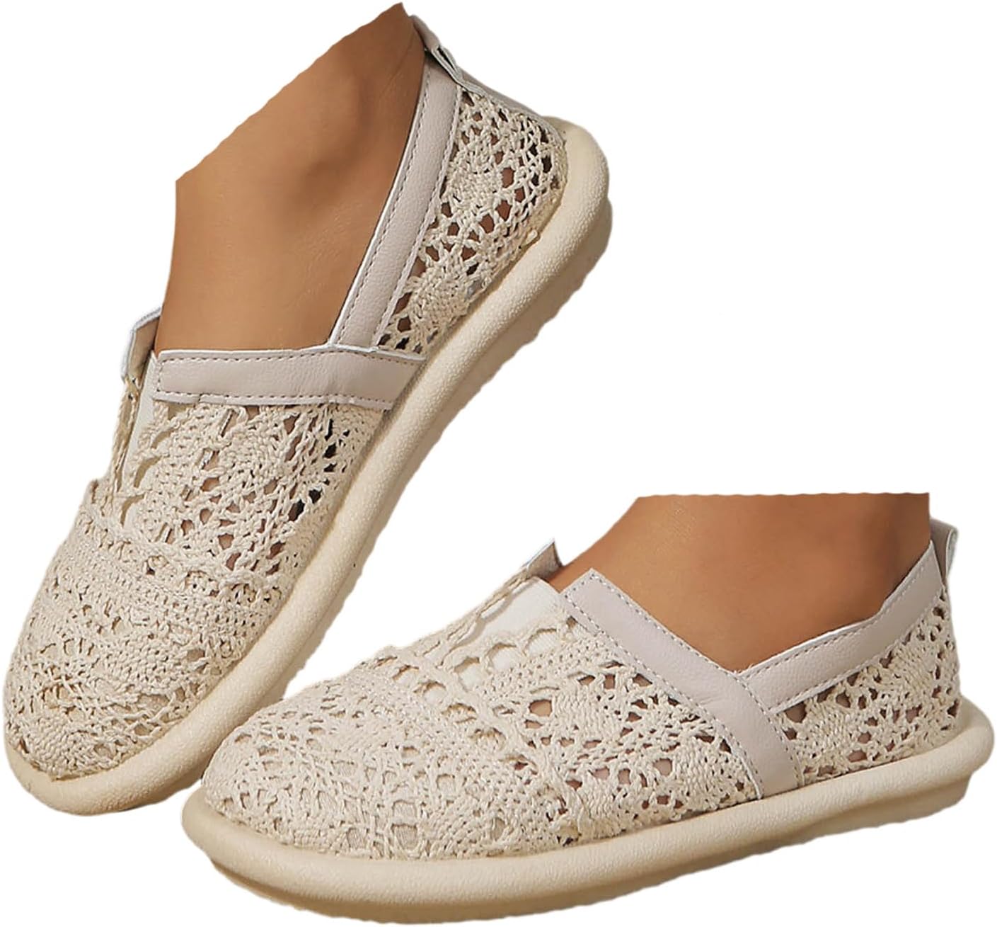 VBEDKDEB Sneaker da donna bianche estive leggere morbide bianche sneakers nere casual scarpe piatte alla moda traspirante scarpe da ginnastica con pizzo ricamato