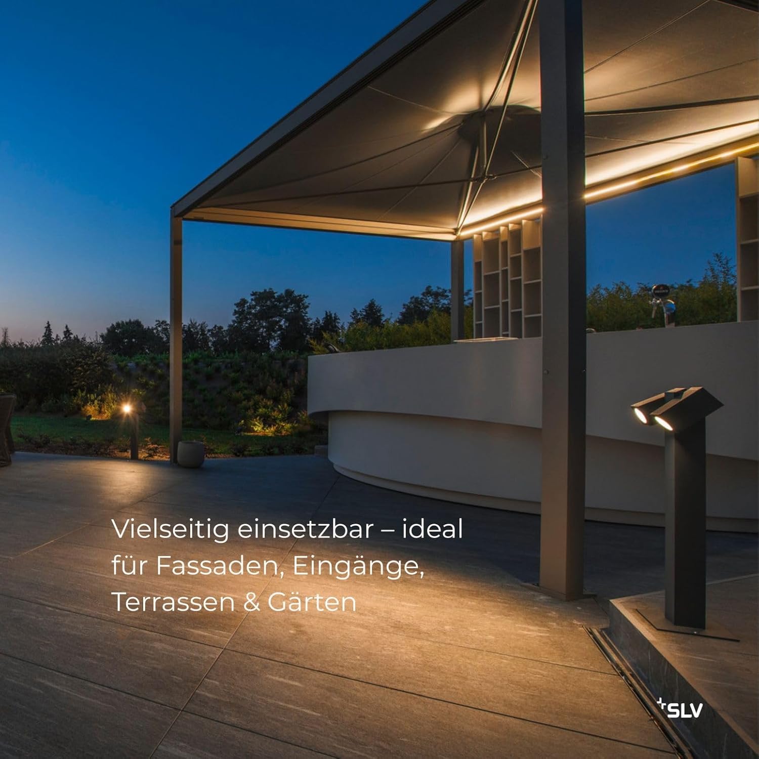 SLV THEO PATHLIGHT | Stehleuchte, LED Außen-Beleuchtung für Wege, Wände, Eingänge, Outdoor Garten-Lampe, Außenleuchte, Standleuchte |quadratisch, IP44, 2xGU10, anthrazit