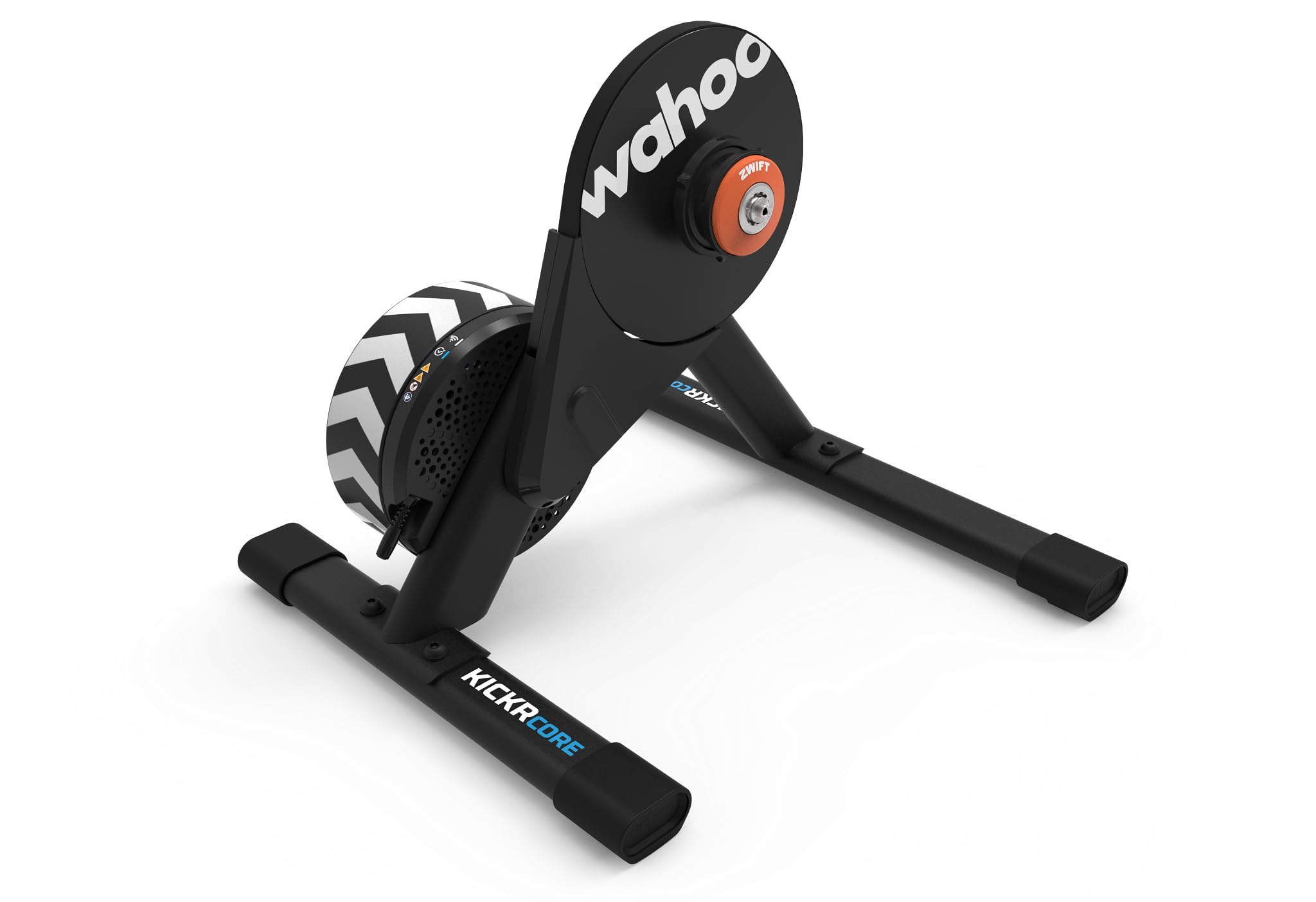 Wahoo Fitness KICKR CORE 2 Indoor Fahrradtrainer mit Zwift Cog und Click orange Zahnrad 3 Generation
