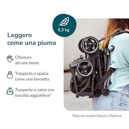 Passeggino leggero aereo compatto di Zanclem Super accessoriato   Passeggino leggero 25 kg portata richiudibile in pochi secondi ad una mano | Passeggino ultraleggero da viaggio manegevole (Beige) : Prima infanzia