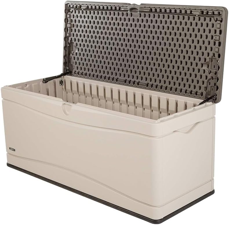 LIFETIME 60012 Extra Large Deck Box  130 Gallon  Desert Sand/Brown