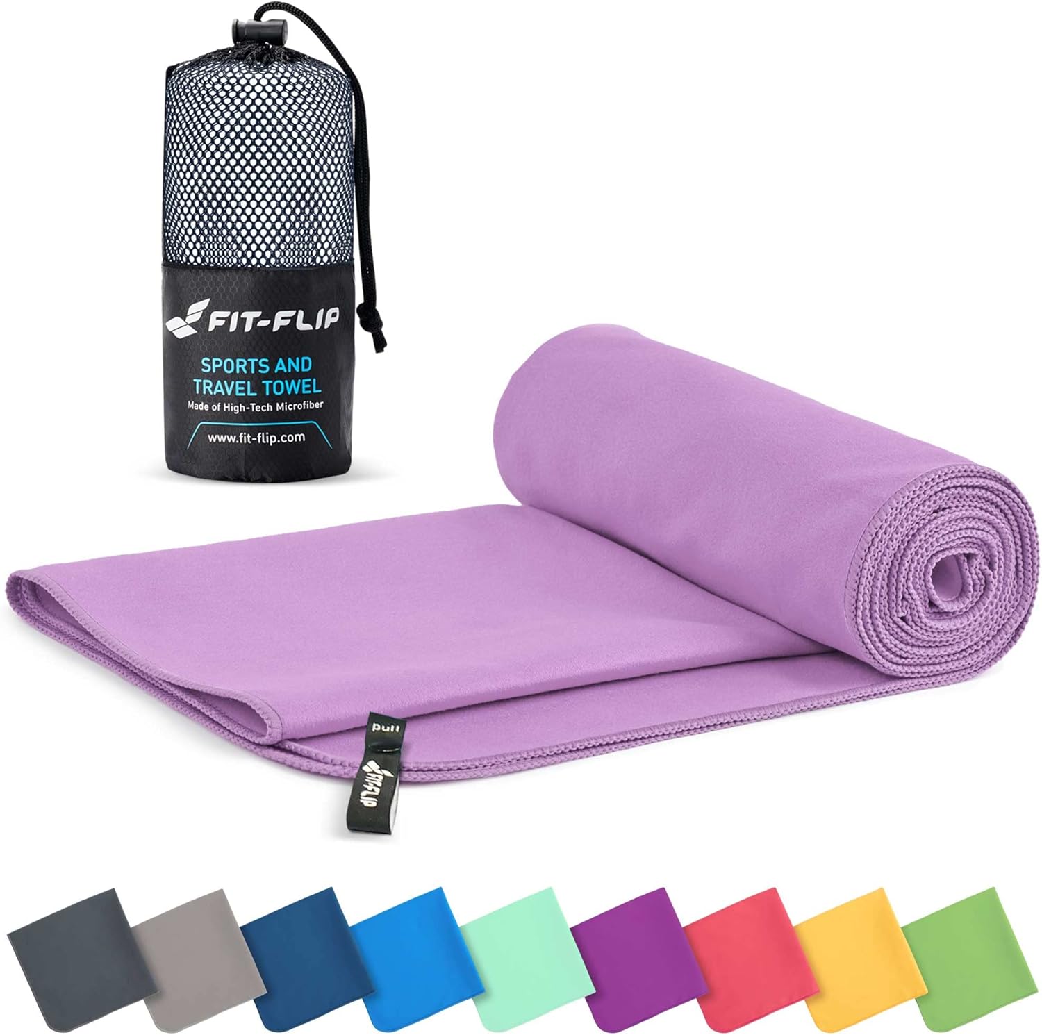 Fit-Flip Asciugamano microfibra - compatto e ultraleggero - asciugamani palestra - il perfetto telo mare grande - ottimale per viaggio, sport e piscina