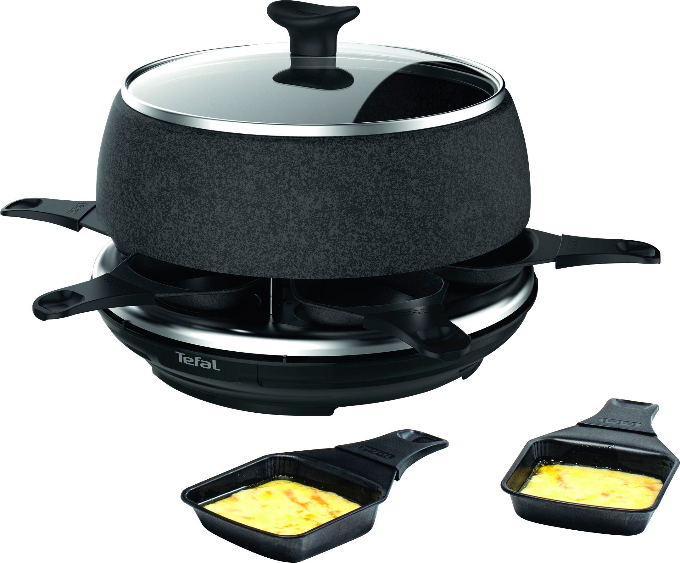 Raclette und Fondue-Set Cheese 'n Co, 6 Raclettepfännchen, 850 W, für 6 Personen